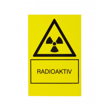Warnschild "Radioaktive Strahlung", zur Gefahrenkennzeichnung