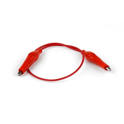 Kabel mit Krokoklemmen, 22 cm, rot